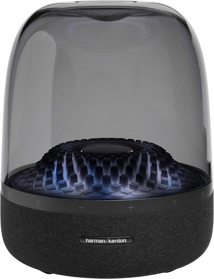 Harman Kardon Aura Bluetooth Box in Schwarz – Tragbarer Bluetooth Lautsprecher mit 360-Grad-Klang