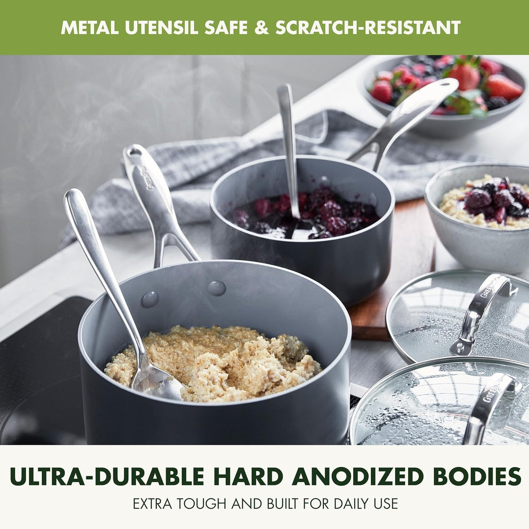 GreenPan Valencia Pro Kochgeschirr-Set mit Antihaftbeschichtung, 15-teilig, PFAS-frei,