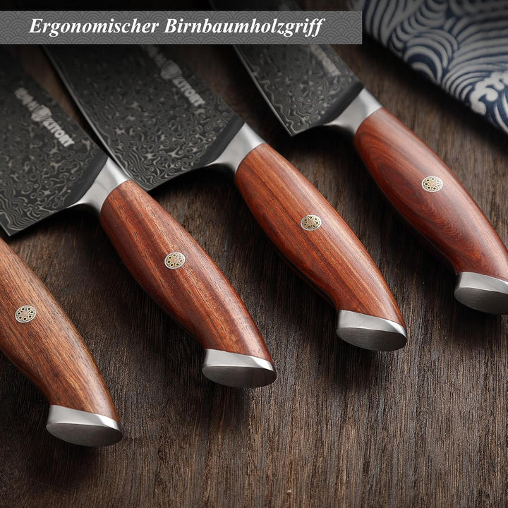 Kitory Kochmesser Kiritsuke Messer Damaskus Edelstahl 73 Lagen Küchenmesser Damastmesser 21 cm Kling