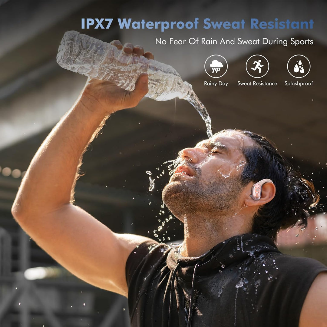 Kabellose Bluetooth-Ohrhörer, 75 Stunden Wiedergabe, LED-Display-Ladehülle, Ohrbügel, IPX7 wasserdic