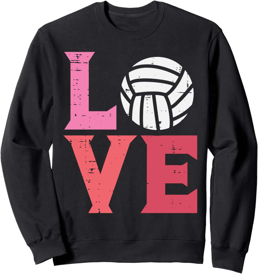 Pink Love Volleyball Cute Sports Coach Player Men Women Kids Sweatshirt