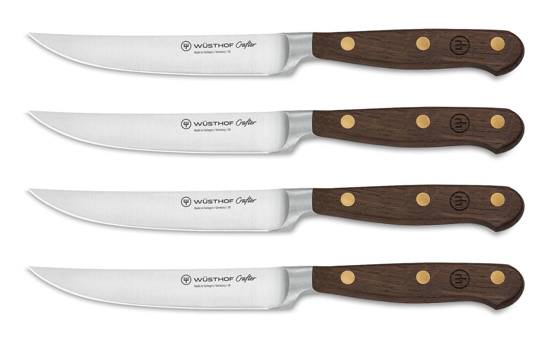 WÜSTHOF Crafter Steakmessersatz mit 4 Messern, Braun,silber, Crafter