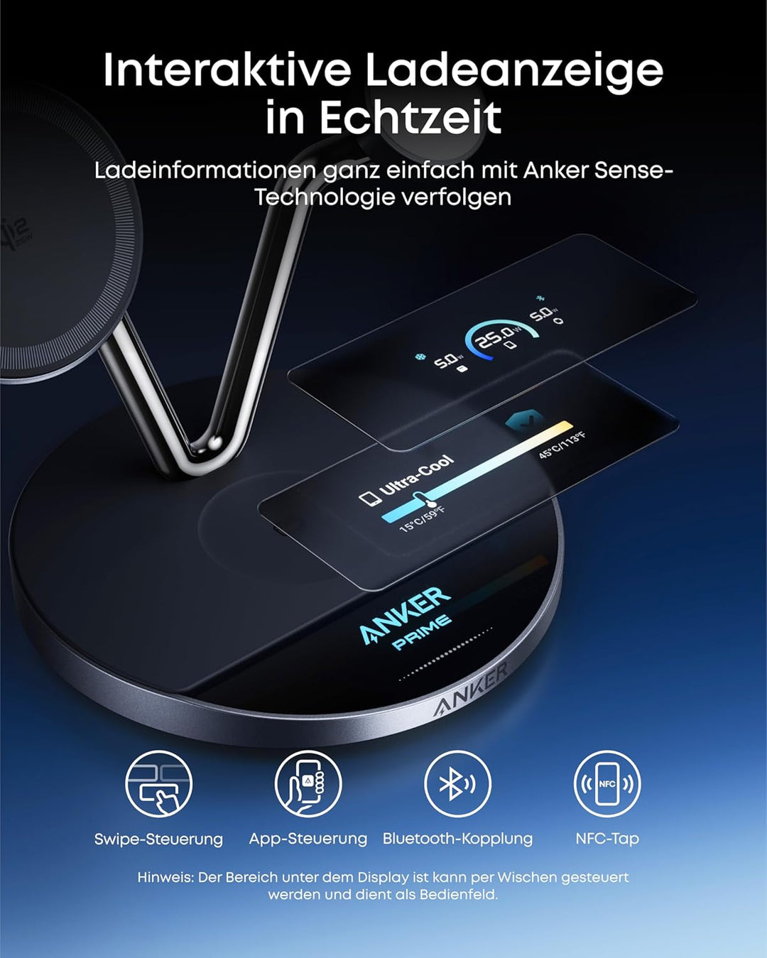 Anker Prime MagSafe-kompatibles 3-in-1 Ladegerät, Qi2 25W zertifizierte kabellose Ladestation mit Sm