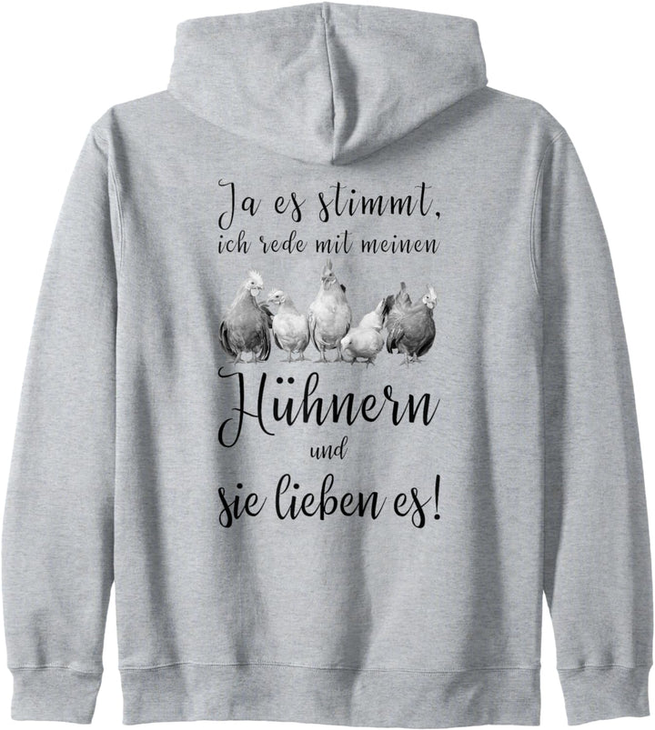 Lustiger Hühner Spruch Reden Design Var2 Kapuzenjacke