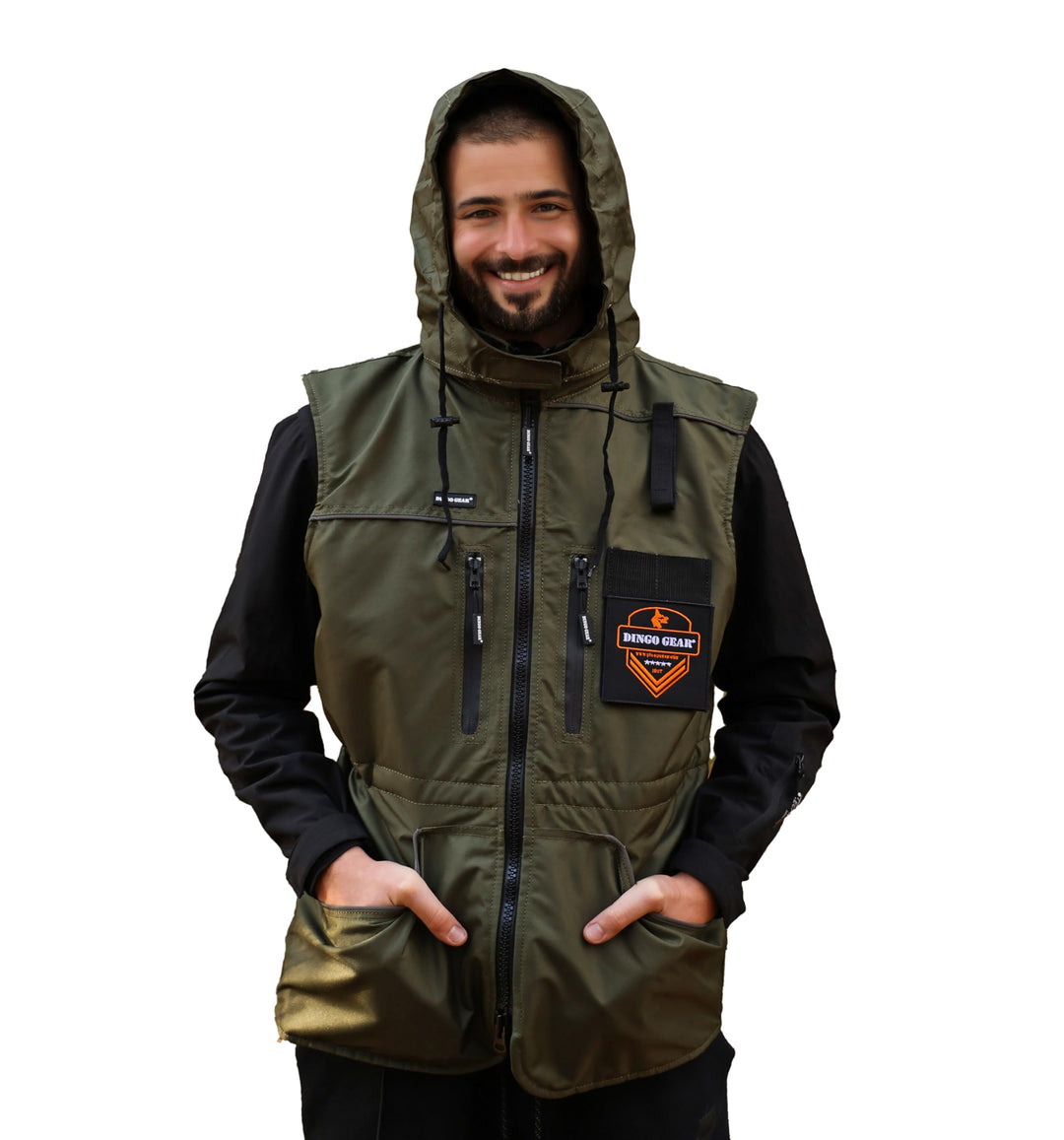 DINGO GEAR All-season Training Vest with a Hood Grün 2 - M grosse, Grün 2 - M grosse