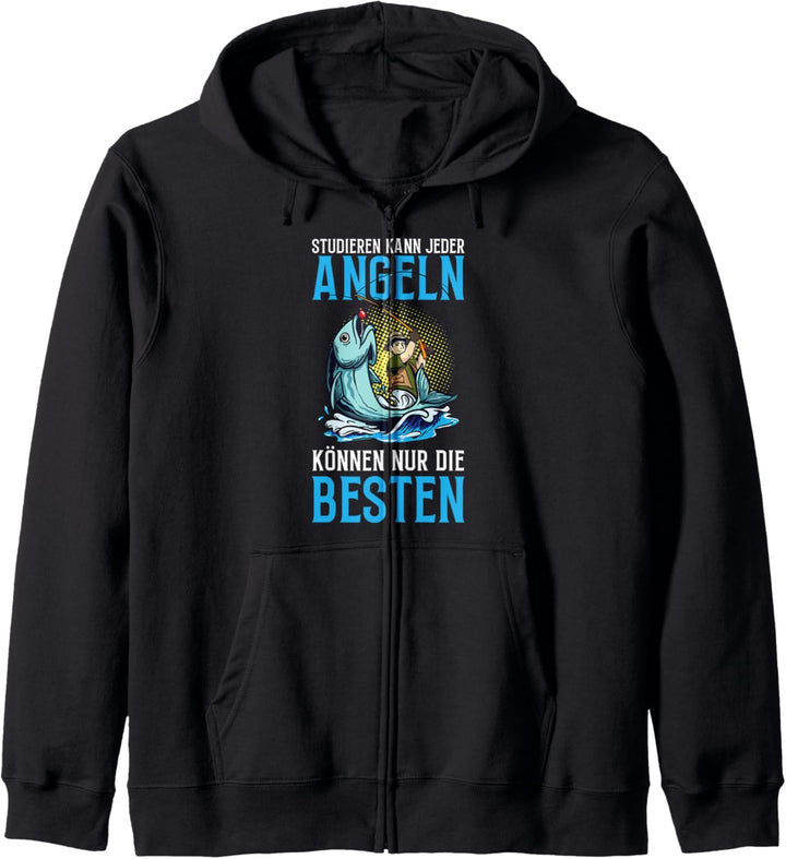 Studieren Kann Jeder Angeln Nur Die Besten Angler Spruch Kapuzenjacke