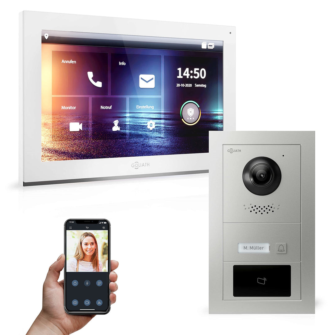 Goliath Hybrid | IP | Full-HD Video Türsprechanlage | App | 1-Fam | 1 x Full-Touchscreen 10" | Alumi