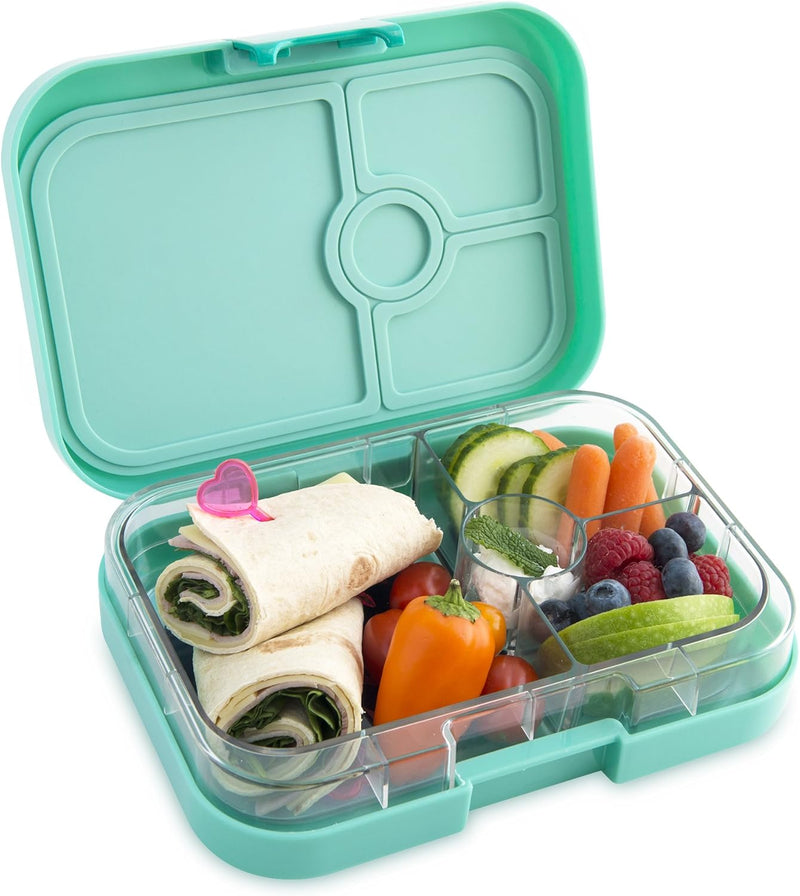 yumbox Panino M Lunchbox (Tropical Aqua) - mittelgrosse Brotdose mit 4 Fächern | Kinder Bento Box fü