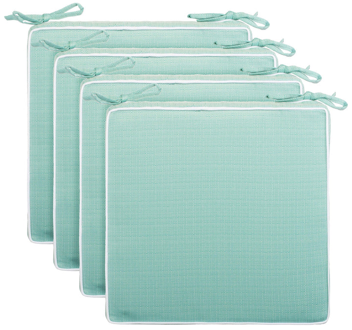 Brandsseller 4er Set Sitzkissen 40x40x4 cm – Wasser- & schmutzabweisende Stuhlkissen mit Bindebänder