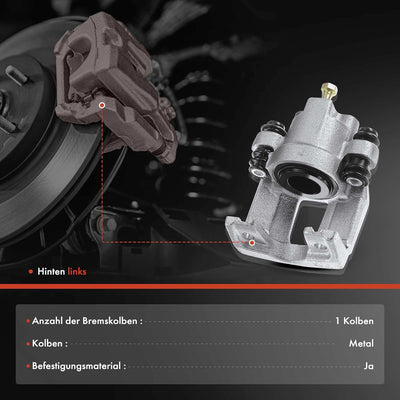 Frankberg Bremssattel Bremszange Hinten Links Kompatibel mit Commander XH XK 3.0L-5.7L 2005-2010 Gra