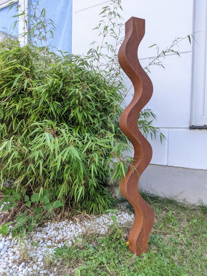 Edelrost Gartenfigure, Garten Gartenstecker, Skulptur , Handarbeit L8B18H125cm 3kg