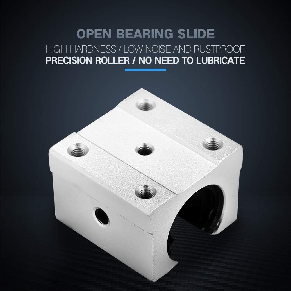 Dioche 4 Stück SBR16UU 16 Mm Offener Kastentyp Aluminium-Linearlager-Gleitblock CNC Aluminium Offene