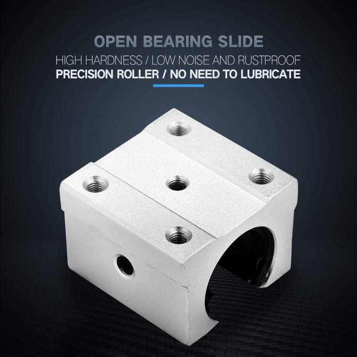 Dioche 4 Stück SBR16UU 16 Mm Offener Kastentyp Aluminium-Linearlager-Gleitblock CNC Aluminium Offene