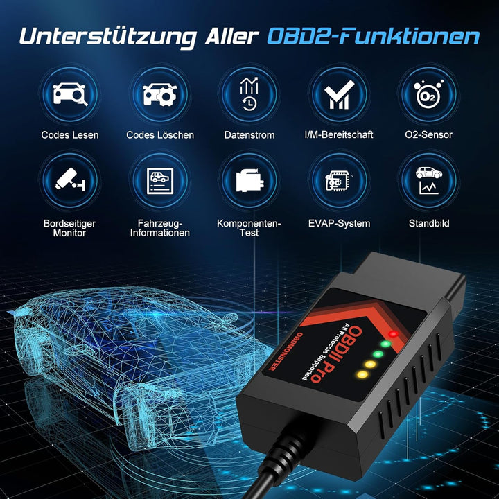 FORScan ELMconfig OBD2 Scanner Diagnosegerät Auto für Windows, Auto diagnose Codierungs Tool mit aut