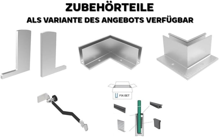 Sellon24® Ganzglasgeländer Glasgeländer Bodenprofil ALU aufgesetzte Bodenmontage Profil Aluminium el