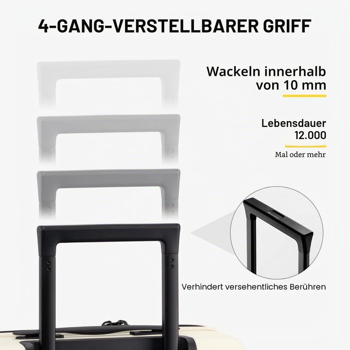 LEVEL8 Handgepäck Koffer Leicht aus 100% Polycarbonat,Koffer Trolleys Hartschalen,TSA,8 Spinner Roll