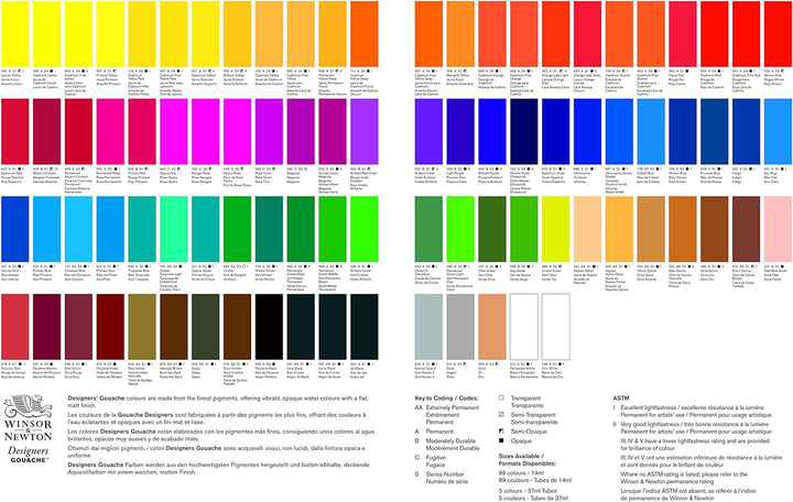 Winsor & Newton 0690173 Designers Gouache, feinste Künstlerfarbe, Einführungsset 10 Farben in 14ml T