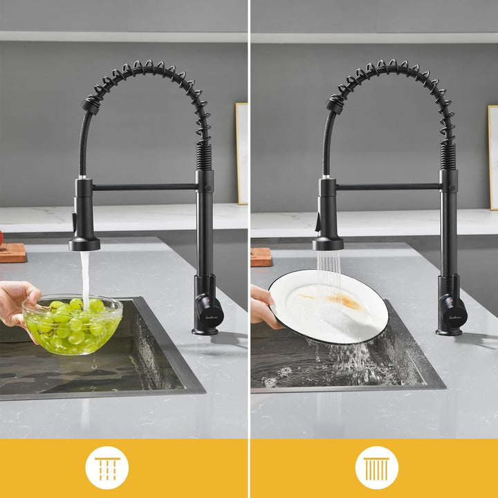 Wasserhahn küche Schwarz hochdruck armatur, kitchen faucet edelstahl mit hohen bogen und herunterzie