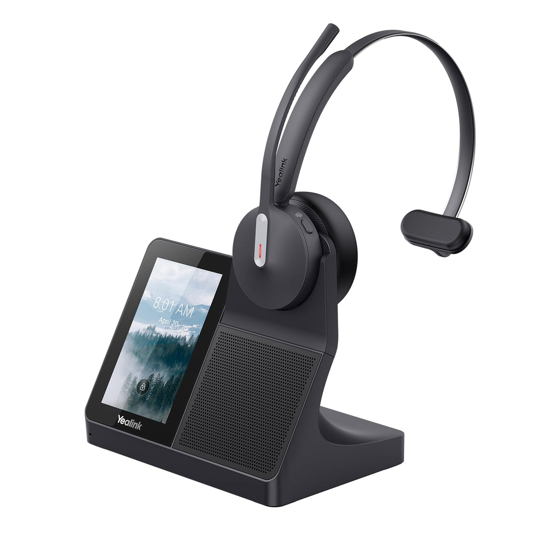 Yealink WH64 Workstation Mono Kabelloses DECT & Bluetooth Headset, Noise Cancelling Mikrofon, Touchs