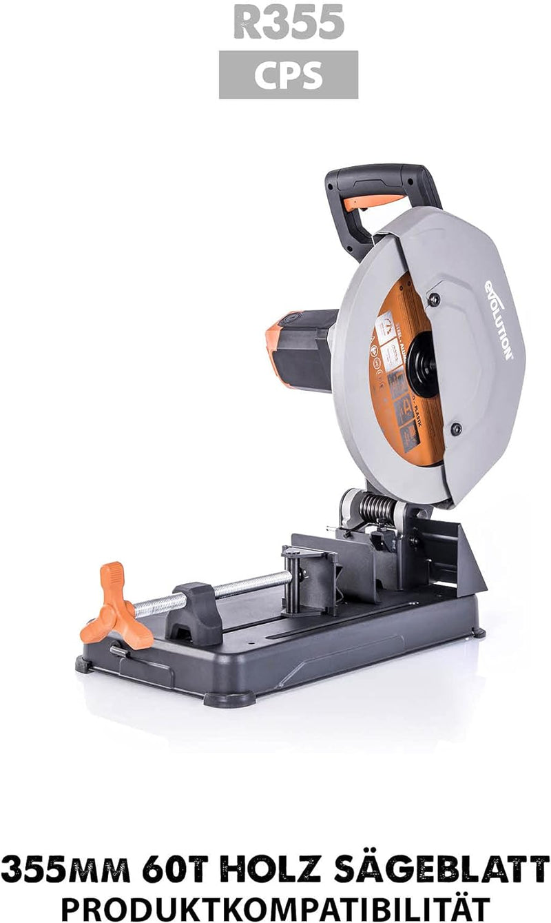 Evolution GW355TCT-60 - 355-mm-Holzsägeblatt – Hartmetallbestückte 60-Zahn-Konfiguration ermöglicht