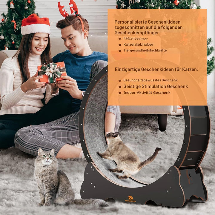 Katzenlaufrad XXL Durchmesser 135cm Gross laufrad Katze Super Leise Katzen Laufrad mit abnehmbarem T