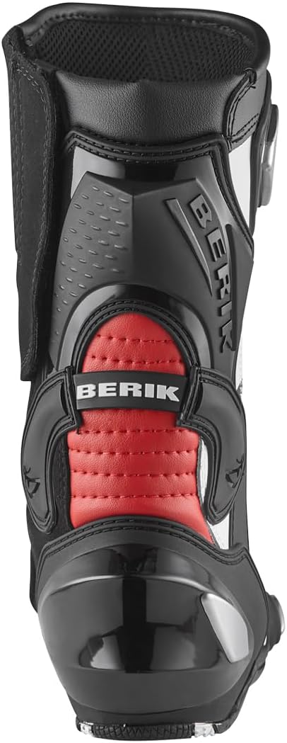 Berik Race-X EVO Motorradstiefel 47 EU Schwarz Weiss Rot, 47 EU Schwarz Weiss Rot