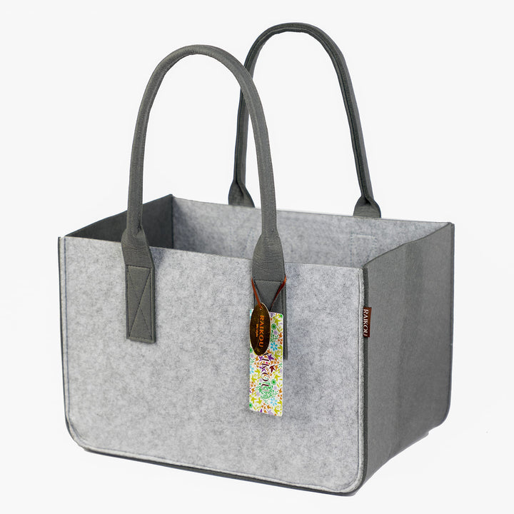 RAIKOU KULT Filz-Tasche Shopper NEU Filzkorb Einkaufstasche Henkeltasche Zeitungskorb Stabile Kaminh