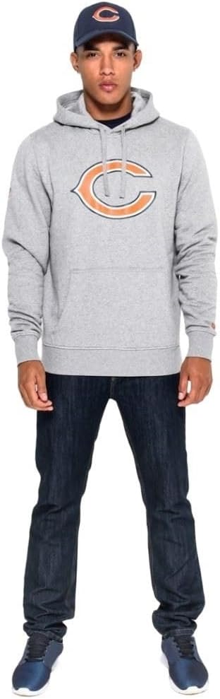 New Era - Chicago Bears - Hoody - Team Logo Po Hoody - Heather Grey S Gray, S Gray