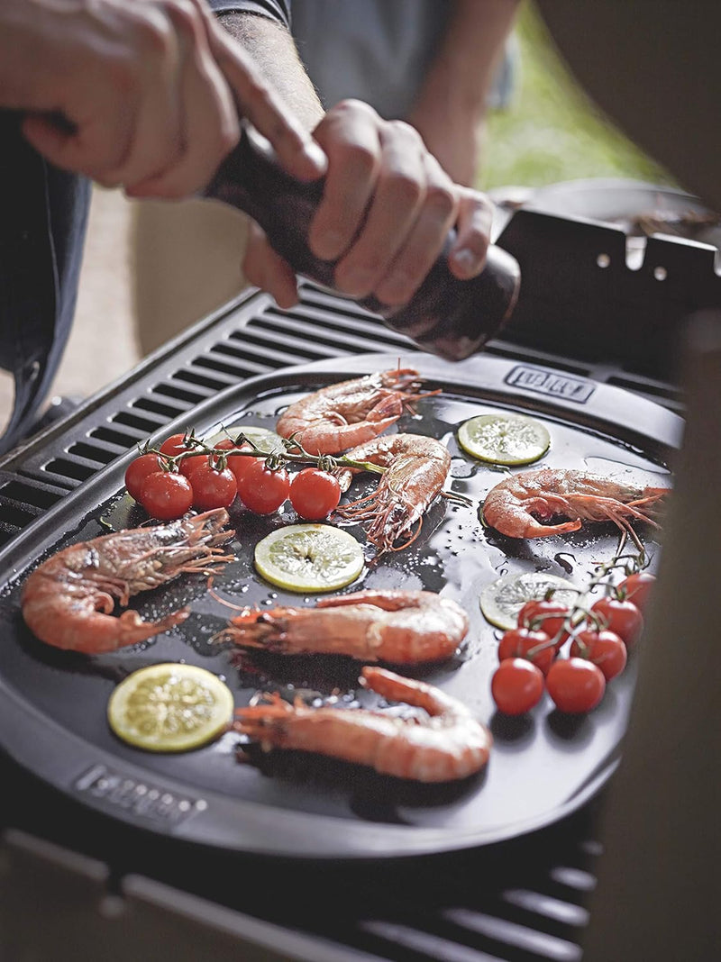 Weber 17509 Grillplatte Keramik gross, schwarz, 49x35 cm, Antihaftoberfäche