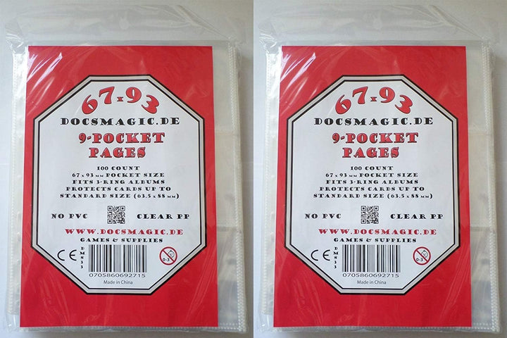 docsmagic.de 200 9-Pocket Pages - 11 3-Ring Album Ordnerseiten- MTG - PKM - YGO 9-Pocket 200 Pages,