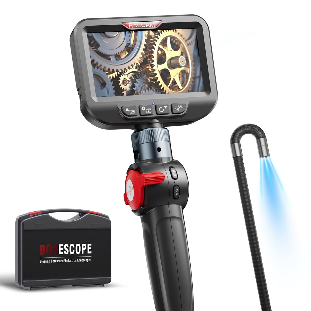 Ralcam Endoskopkamera mit Licht Endoscope Camera - Endoskop 6,2mm Inspektionskamera 4,3" HD 720P Roh