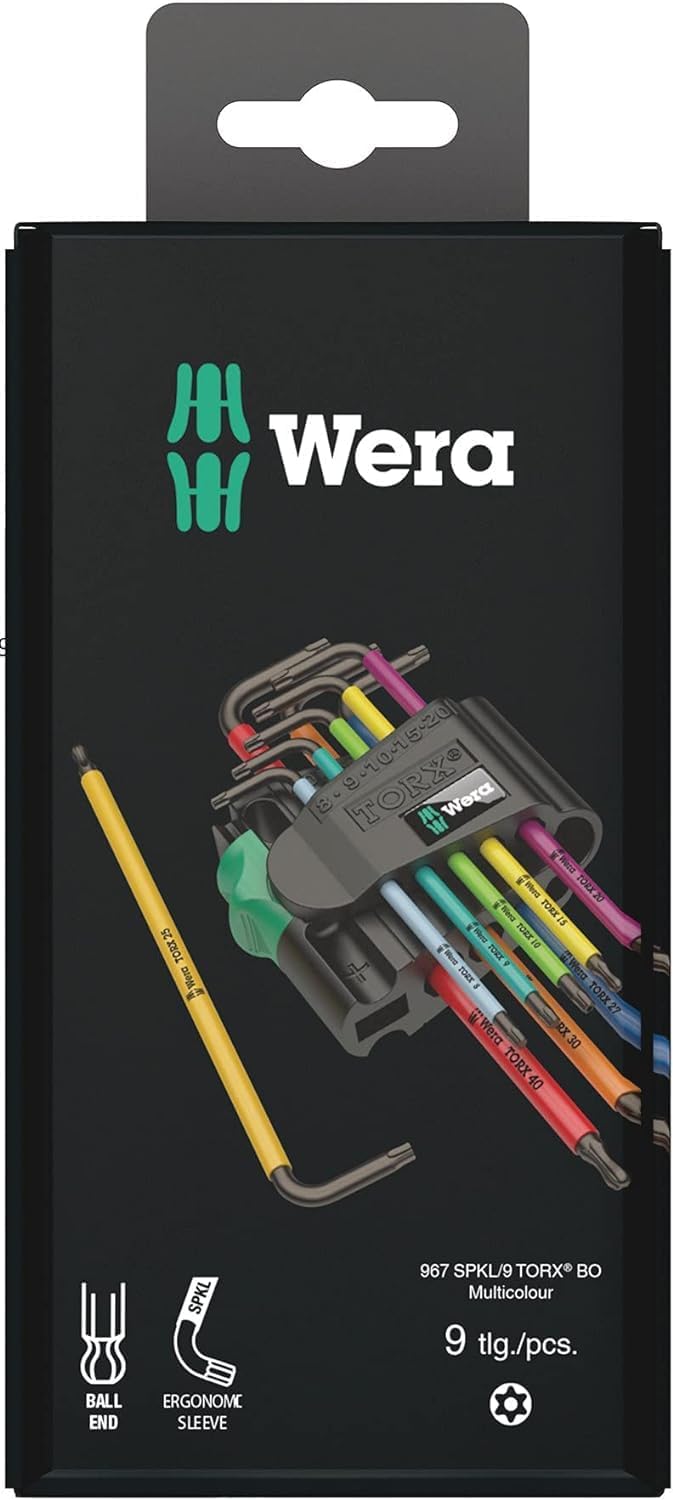 Wera Winkelschlüsselsatz 967 SPKL/9 TORX® BO Multicolour, BlackLaser, 9-teilig, 05073599001 & 051331