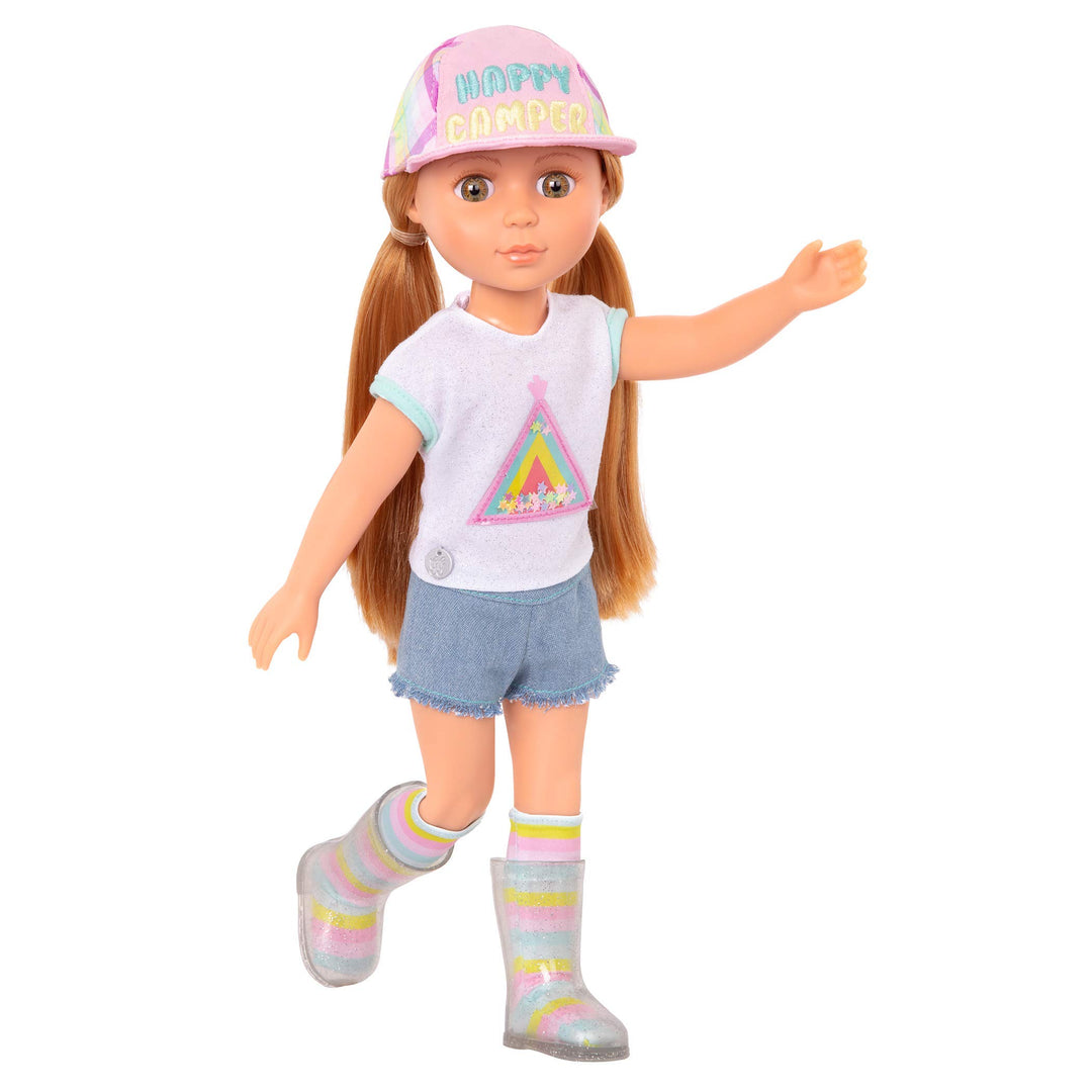 Glitter Girls Puppe Astrid – Bewegliche 36 cm Puppe mit Puppenkleidung, Zubehör und roten Langen Haa