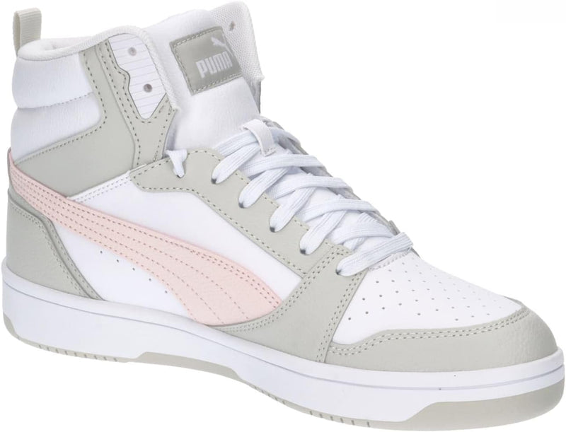 PUMA Unisex Rebound V6 Sneaker 39 EU Puma White Frosty Pink Sedate Gray, 39 EU Puma White Frosty Pin