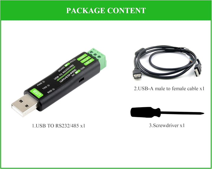 USB to RS232/RS485 Serial Converter Adapter, Onboard Original FT232RNL Chip Stable, Compatible withR