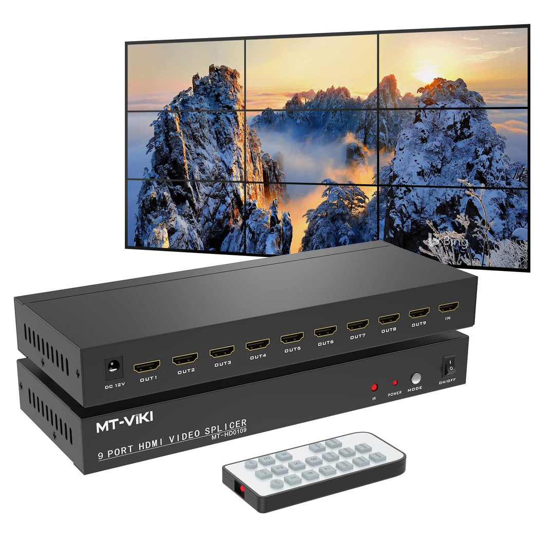 MT-VIKI 3x3 HDMI Videowand Controller 1 in 9 Out Bildschirmspleissung 9 Port Video Wall Prozessor un