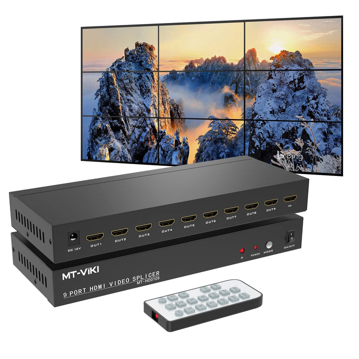 MT-VIKI 3x3 HDMI Videowand Controller 1 in 9 Out Bildschirmspleissung 9 Port Video Wall Prozessor un