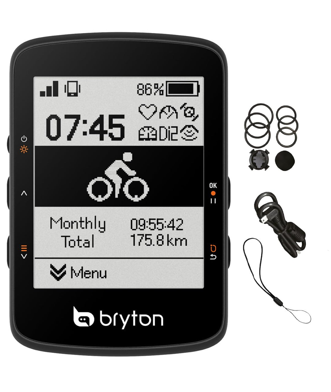 Fahrradcomputer Bryton Rider 460E, Einheitsgrösse, Schwarz