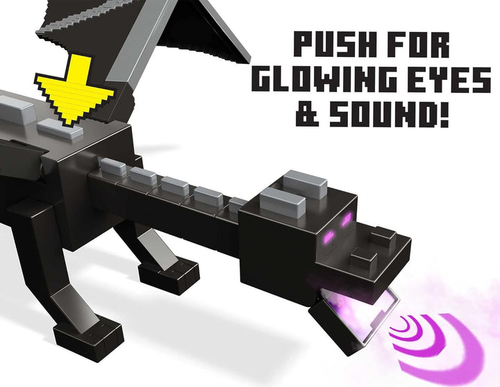 Minecraft GYR76 - Enderdrache, 50 cm gross, und Steve-Figur mit Farbwechseleffekt, Spielzeug ab 6 Ja