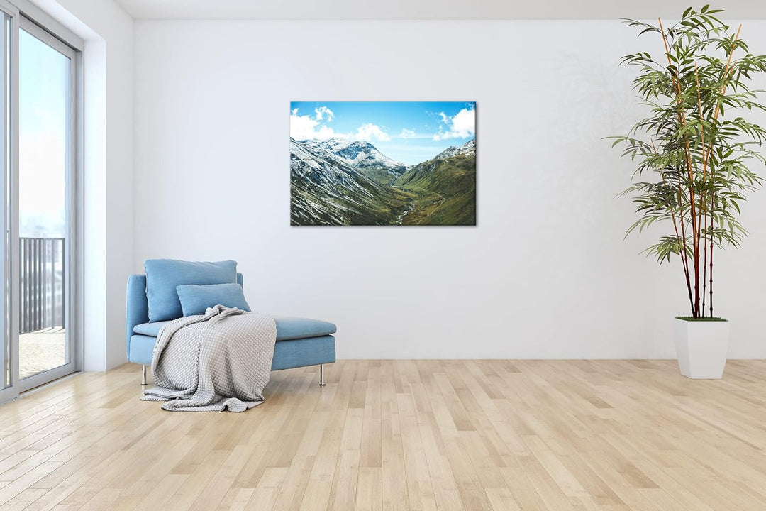 deyoli durch die Berge schlingendes Tal Format: 60x40 als Leinwandbild, Motiv fertig gerahmt auf Ech