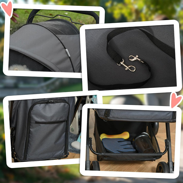 PawHut Hundebuggy Hundewagen Buggy für kleine Hunde und Katzen Haustierwagen Pet Stroller Katzenbugg