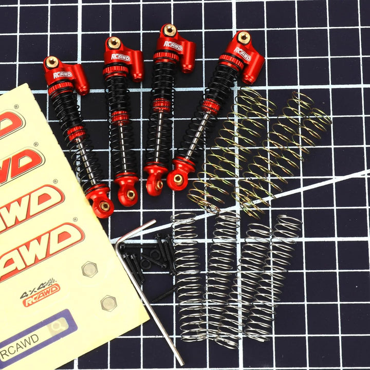 RCAWD Legierung SCX24 Stossdämpfer, 58 mm, verlängerter Öltyp für axiale 1/24 SCX24 Upgrades Teile,