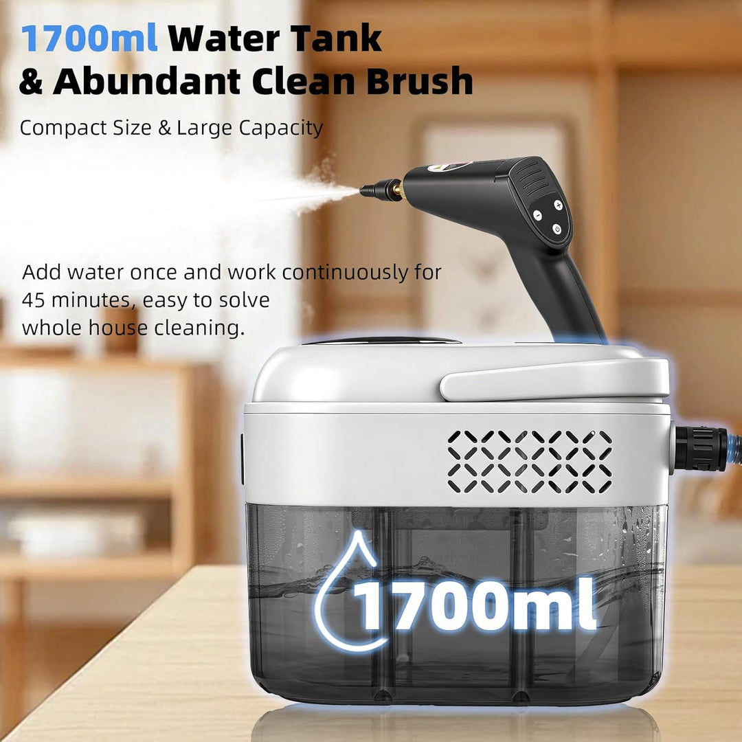 Steam Cleaner,6-Level Adjustable Handle, 15s Heat-Up,1.7L Tank, Portable Steam Cleaner Handheld,Car