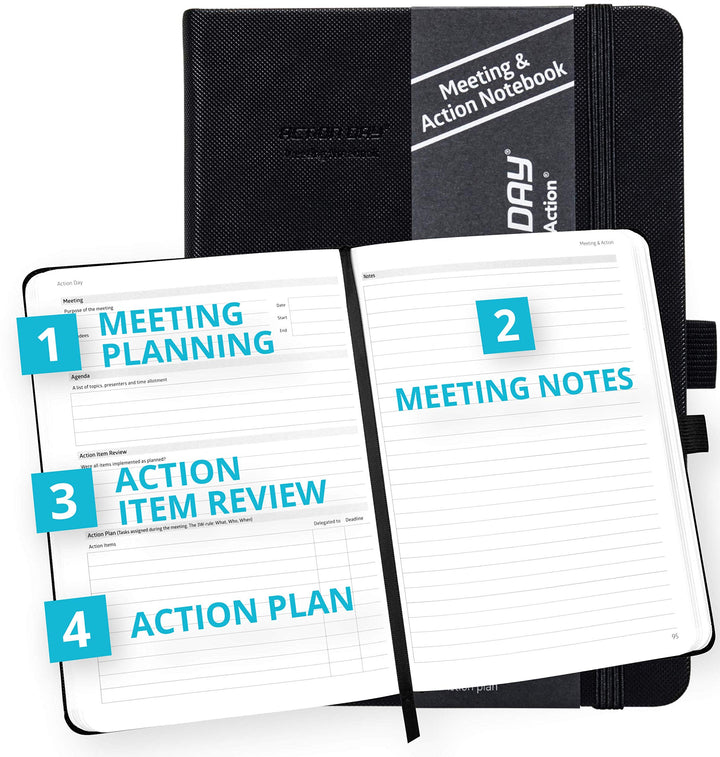 Action-Tag-Notizbuch, Design macht es einfach für Sie, effektive Meetings und Meetings Notizen zu ma