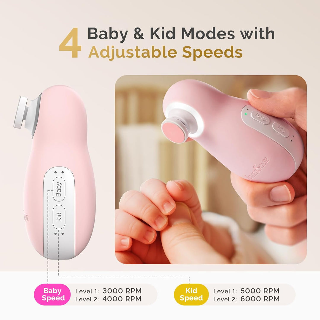 MelodySusie Elektrische Nagelfeile für Baby, Wiederaufladbare Baby Nagelfeile Elektrisch mit kabello