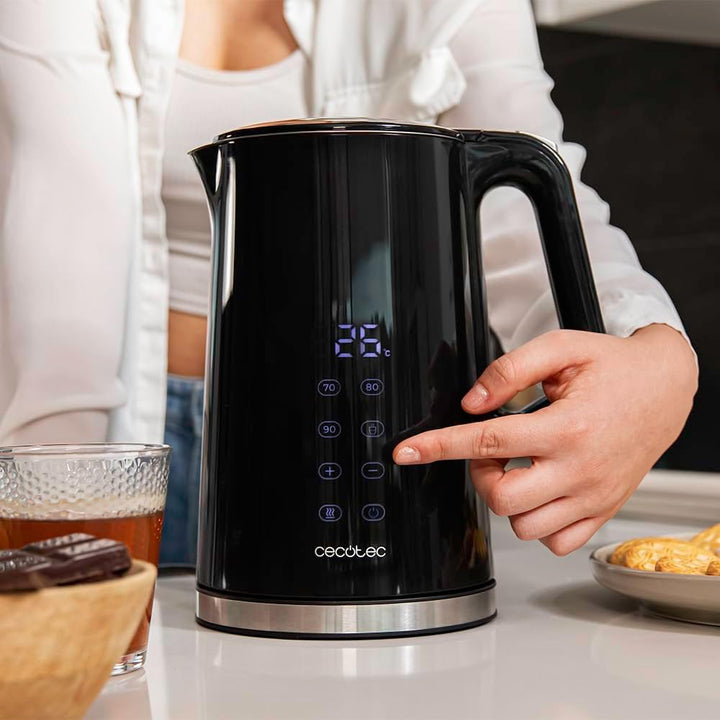 Cecotec Wasserkocher - 1,7L - Thermosense 800 Neo. 2200W Leistung, digitale Anzeige, Keep Warm-Funkt