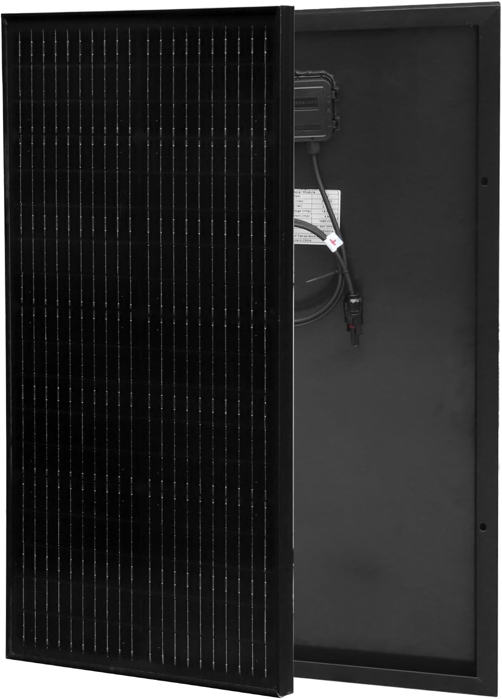 50W Solarpanel 12V, Solar Panel 50 Watt Schwarz Monokristallines Solarmodul für Wohnmobil, Boot, Woh
