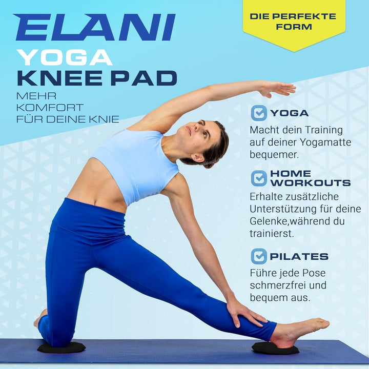 ELANI - Yoga Kniekissen (2er Pack) - Extra dick & bequem mit Anti Rutsch Oberfläche - perfekt für un