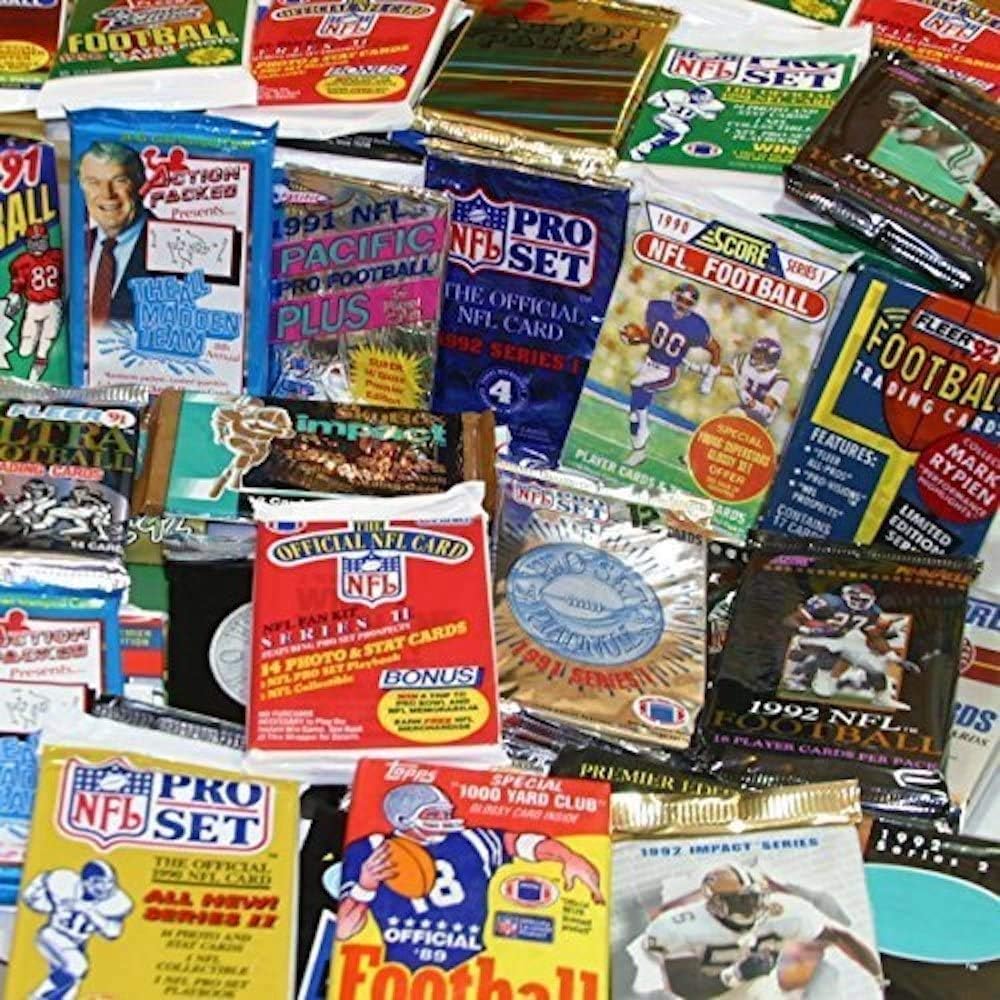 Träumen Sie viele alte ungeöffnete Fussballkarten in Packungen, 60 Karten in Packungen aus den späte