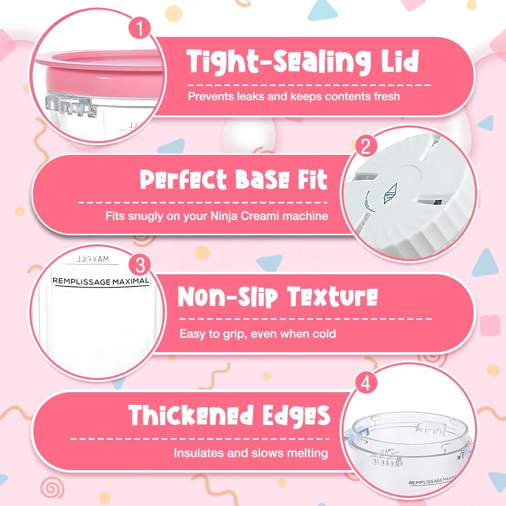 4 Stück für Ninja Swirl Behälter 500 ml, Kompatibel Ninja Creami Swirl Behälter, Ninja Eismaschine Z